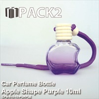 10ml Car Perfume Bottle Apple Shape Purple - 10Pcs