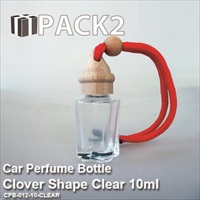 10ml Car Perfume Bottle Clover Shape Clear - 10Pcs