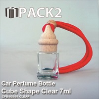 7ml Car Perfume Bottle Cube Shape Clear - 10Pcs
