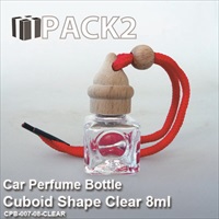 8ml Car Perfume Bottle Cuboid Shape Clear - 10Pcs