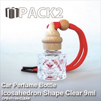 9ml Car Perfume Bottle Icosahedron Shape Clear - 10Pcs
