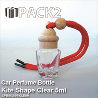 5ml Car Perfume Bottle Kite Shape Clear - 10 Pcs