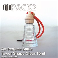 15ml Car Perfume Bottle Tower Shape Clear - 10Pcs
